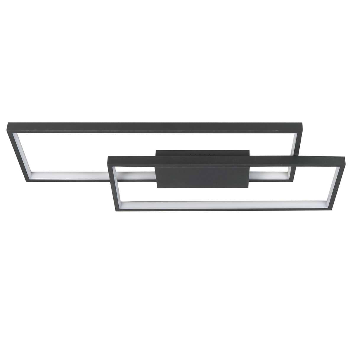 Plafondlamp - plafonnier Piazza -  Moderne plafondlamp mat zwart - 65 cm lang - 29 cm breed en 4
