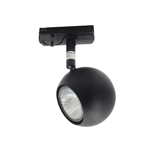 Retro bol spot inclusief adapter voor railverlichting RSWebo-1 - mat zwart - GU10 LED - HIGH LIGHT -  Deze retro bol spot is 16 cm hoog en heeft een diameter van 6 cm -  Deze spot past in het moderne 1 fase railsysteem van Highlight waar eventueel ook cilinder spots in kunnen -  En de hele serie RSWebo-1 is ook verkrijgbaar in de kleur wit -  Het railsysteem is geheel zelf samen te stellen -  U kunt namelijk koppelen aan meer rail en u kunt meer spots in het railsysteem schuiven -  In onze webshop vindt u in de categorie Railverlichting rails van 100 cm en van 150 cm - allerlei koppelstukken - verbinders en ook bochten om het systeem uit te breiden -  Zelfs een adapter om eventueel een hanglamp aan het systeem te hangen -  Alle items in onze webshop met code RSWebo-1 - passen bij elkaar -  De spots zijn te verschuiven - draaibaar en kantelbaar -  De aansluitvoeding zit aan het begin van de rail daar zit ook het kroonsteentje om de aansluiting te maken -   De spot is geschikt voor een GU10 LED lichtbron van maximaal 35 Watt -  De spots zijn ook dimbaar te maken met een externe wanddimmer (exclusief) -  S7016 - 01