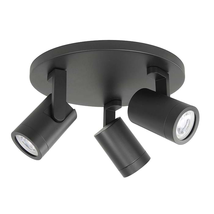 Plafondlamp - plafondspots - Halo spot 3 X GU10 LED rond Mat Zwart zonder lampen - Serie Halo GU10 LED - Spots - High Light - S714701