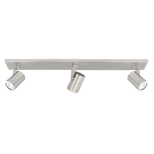 Plafondlamp - plafondspots - Halo spot 3 X GU10 LED balk Nikkel Mat zonder lampen - Serie Halo GU10 LED - Spots - High Light - S714930