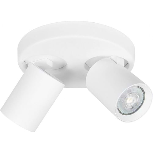 Spot 2-lichts met ronde plafondplaat - Oliver - 2 x 35W - GU10 - wit - HIGH LIGHT