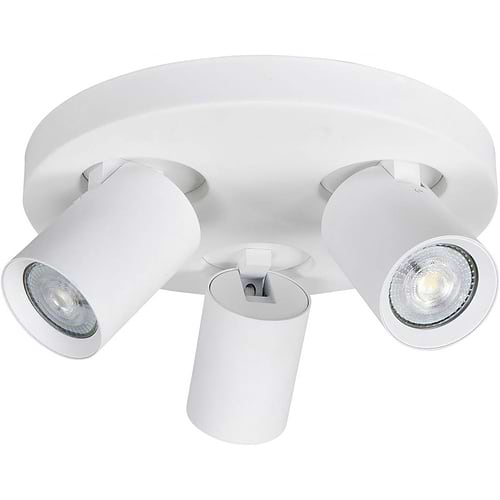 Spot 3-lichts met ronde plafondplaat - Oliver - 3 x 35W - GU10 - wit - HIGH LIGHT