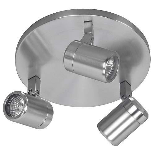 Badkamer spot (zone 2 en 3) Rain spot 3-lichts - plafondlamp met drie spots - GU10 rond IP44 Nikkel Mat zonder lampen - Serie Rain - Spots - High Light - S737230