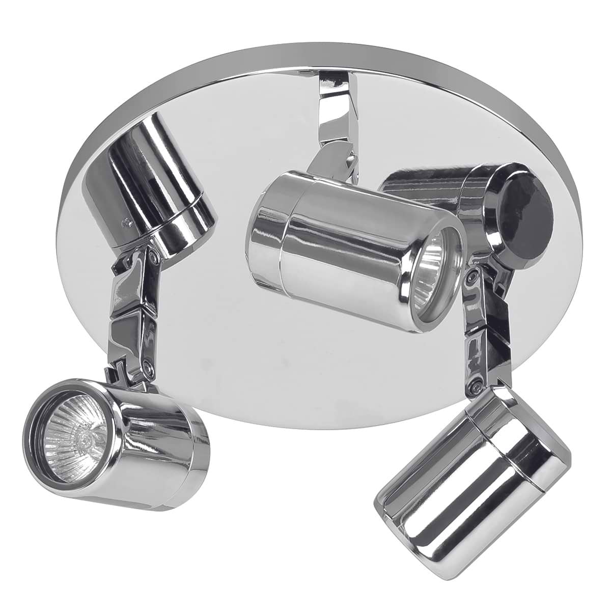 Badkamer spot (zone 2 en 3) Rain spot 3-lichts - plafondlamp met drie spots - GU10 rond IP44 Chroom zonder lampen - Serie Rain - Spots - High Light - S737237