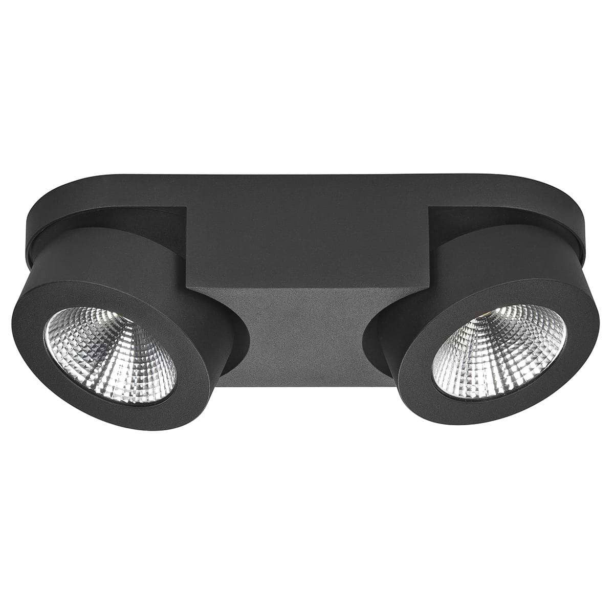 Spot Montreal - plafondlamp met twee spots - 2 X 5W Balk LED Mat Zwart Dimbaar - Serie Montreal - Spots - High Light - S742001