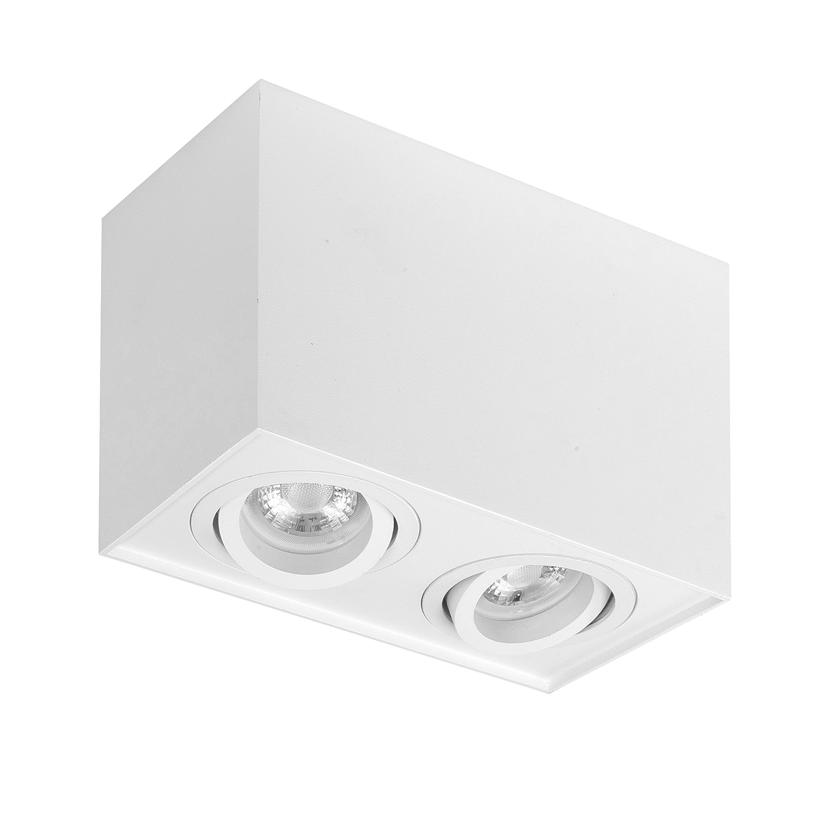 Spot Maxi Rebel - plafondlamp met twee spots - 2 X GU10 Rechthoek Wit - Serie Maxi Rebel - Spots - Plafondspots - Opbouwspots - High Light - S745500