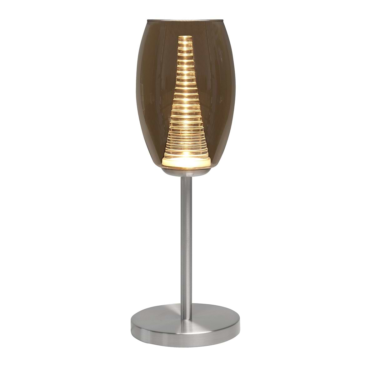 Tafellamp Nebula 5W LED 2700K Nikkel-Mat dimb -  + glas Amber - Serie Nebula - Tafellamp - High Light - T143328