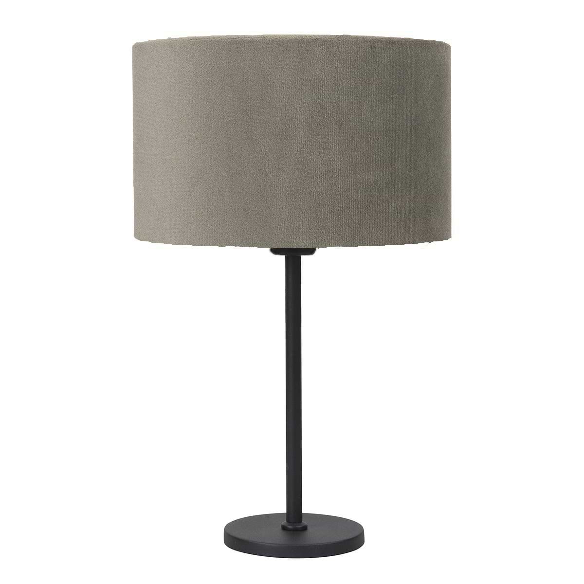 Tafellamp Project klein E27 Mat Zwart met schakelaar op fitting - 48 cm hoog - inclusief kap taupe 30 cm - Serie Project - Tafellamp - High Light -  De kap San Remo is in verschillende mooie tinten leverbaar -  Bekijk ze in onze webshop in de categorie Lampenkappen en de categorie Tafellampen -  T1720 - 01+O4423 - 37