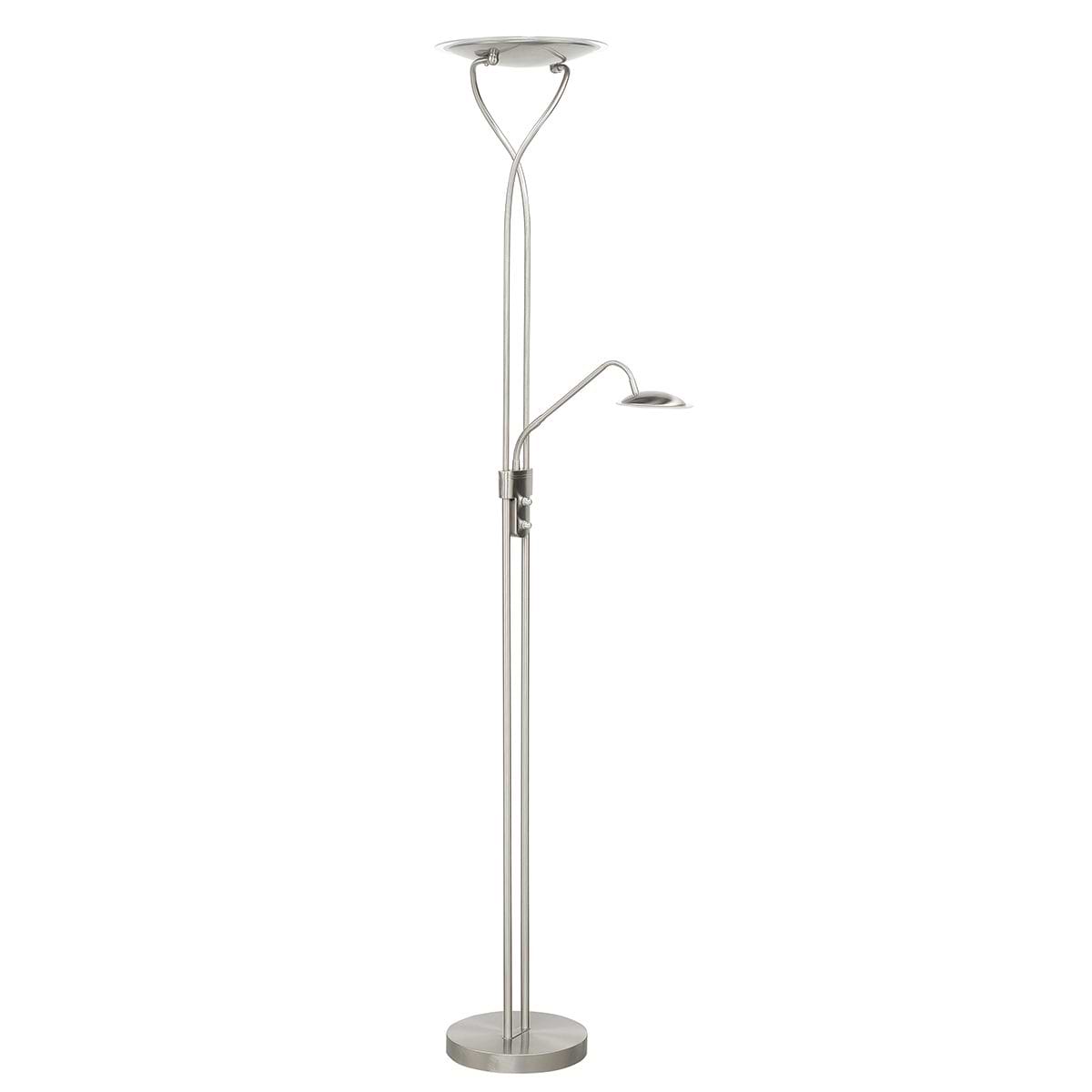 Uplight New Empoli 25W LED + leesarm 5W LED 2700K Nikkel-Mat + dimmers - Serie New Empoli - Vloerlamp - High Light - V418030
