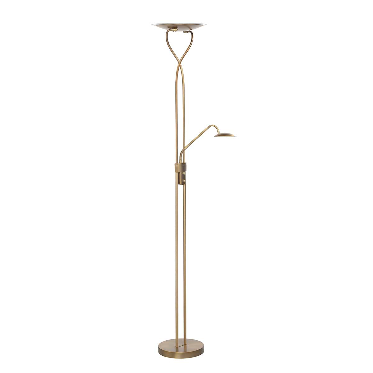Uplight New Empoli 25W LED + leesarm 5W LED 2700K Brons + dimmer - Serie New Empoli - Vloerlamp - High Light - V418032