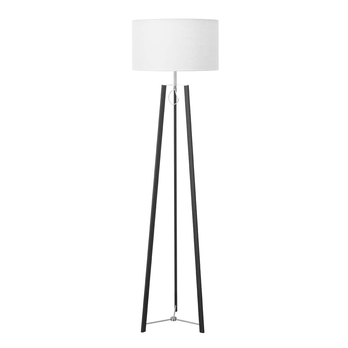 Vloerlamp Tripod E27 Nikkel Mat / Zwart zonder kap + dimmer - Serie Tripod - Vloerlamp - High Light - V458201