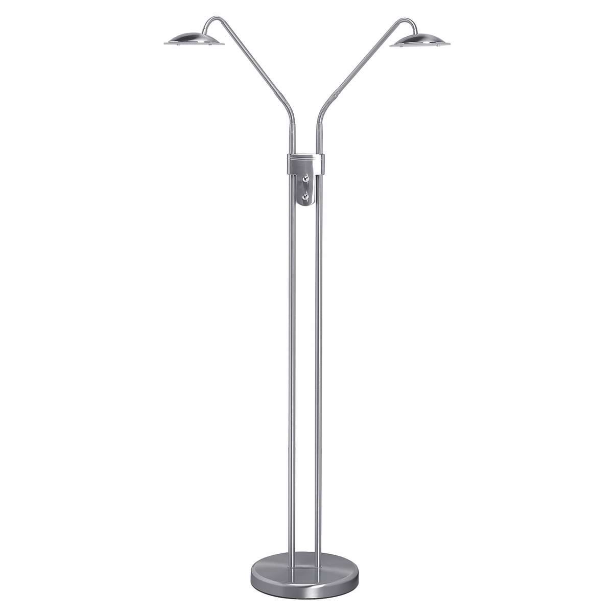 Vloerlamp Jupiter 2 x  6W LED Nikkel-Mat dimbaar - Serie Jupiter - Vloerlamp - High Light - V471130