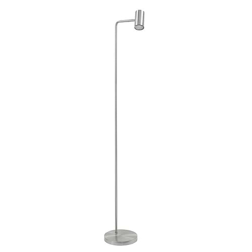 Vloerlamp - leeslamp Burgos - Nikkel mat - inclusief 3-stap dimmer - hoogte 134 cm - Inclusief GU10 LED lichtbron - modern - HIGH LIGHT -  Deze strakke moderne leeslamp wordt geleverd met een vervangbare GU10 LED lamp van 4 Watt 320 Lumen - 2700 Kelvin -  De lichtbron is voorzien van de 3-stap dim techniek -  Daarmee kunt u de lamp in 3 lichtfrequenties zetten: 100% licht - 40% licht of 10% licht -  De spot op de leeslamp heeft aan de achterzijde een drukknop waarmee u de lamp aan en uit kunt schakelen -  Deze moderne leeslamp komt uit de Burgos serie van High Light en is ook leverbaar in andere kleuren en met één of twee licht armen -  V4718 - 30