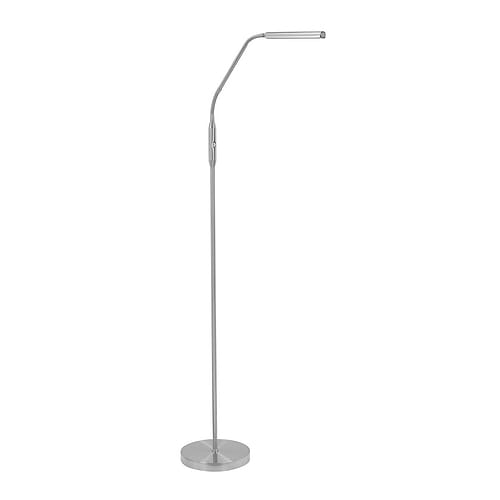 Vloerlamp - leeslamp Murcia - Nikkel mat - inclusief dimmer - hoogte 145 cm - geintegreerde LED lichtbron - modern - HIGH LIGHT -  Deze strakke moderne leeslamp is uitgevoerd met een ingebouwde langwerpige felle LED lamp van 6
