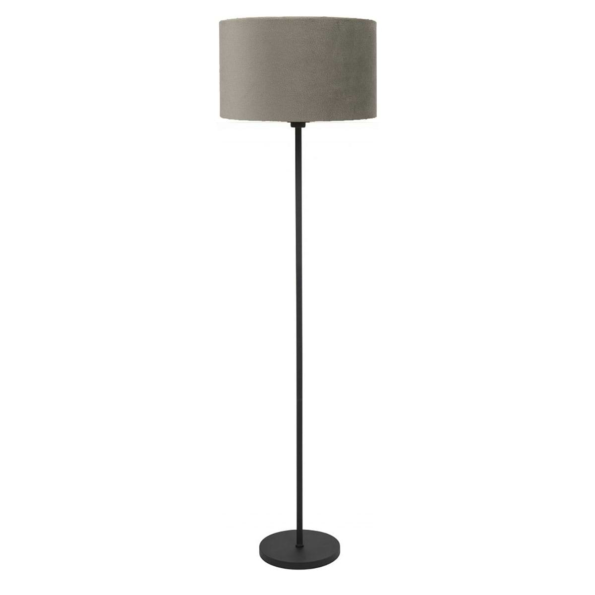 Vloerlamp Project mat zwart van High Light - met snoerschakelaar - dimbaar - 135 cm hoog -  Inclusief zacht fluwelen stoffen lampenkap Cylinder San Remo met een diameter van 45 cm en een hoogte van 25 cm - kleur taupe -  E27 LED - HIGH LIGHT -  E27 LED - maximaal 100 Watt - de lichtbron is exclusief -  De lamp is niet verstelbaar -  Binnen de Project serie kunt u kiezen voor verschillende vormen en kleuren lampenkappen -  Zoek in onze webshop op 'Project' -  V472001+O442637