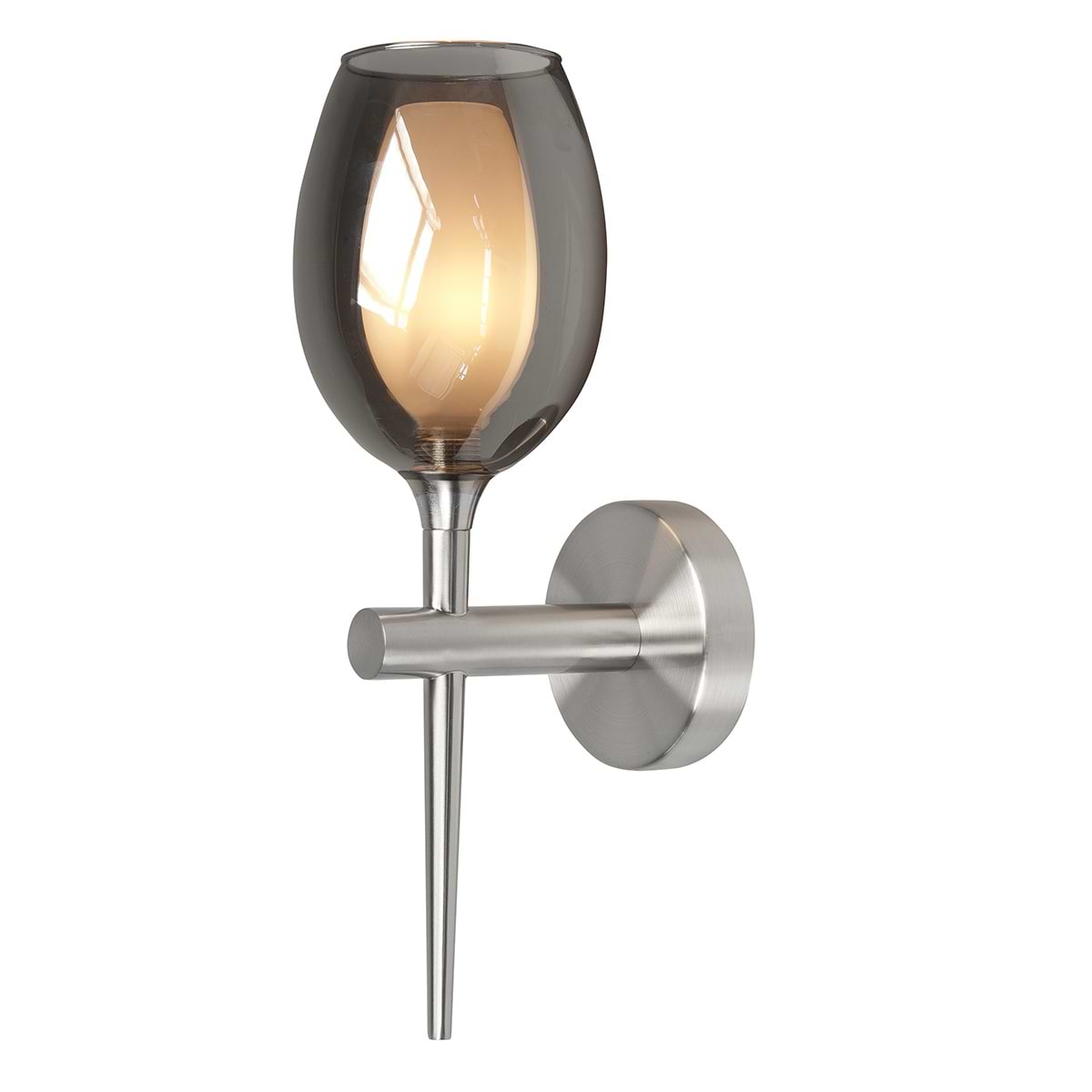 Wandlamp Belle G9 Nikkel-Mat +buitenglas Smoke en binnenglas Opaal - Serie Belle - Wandlamp - High Light - W314219