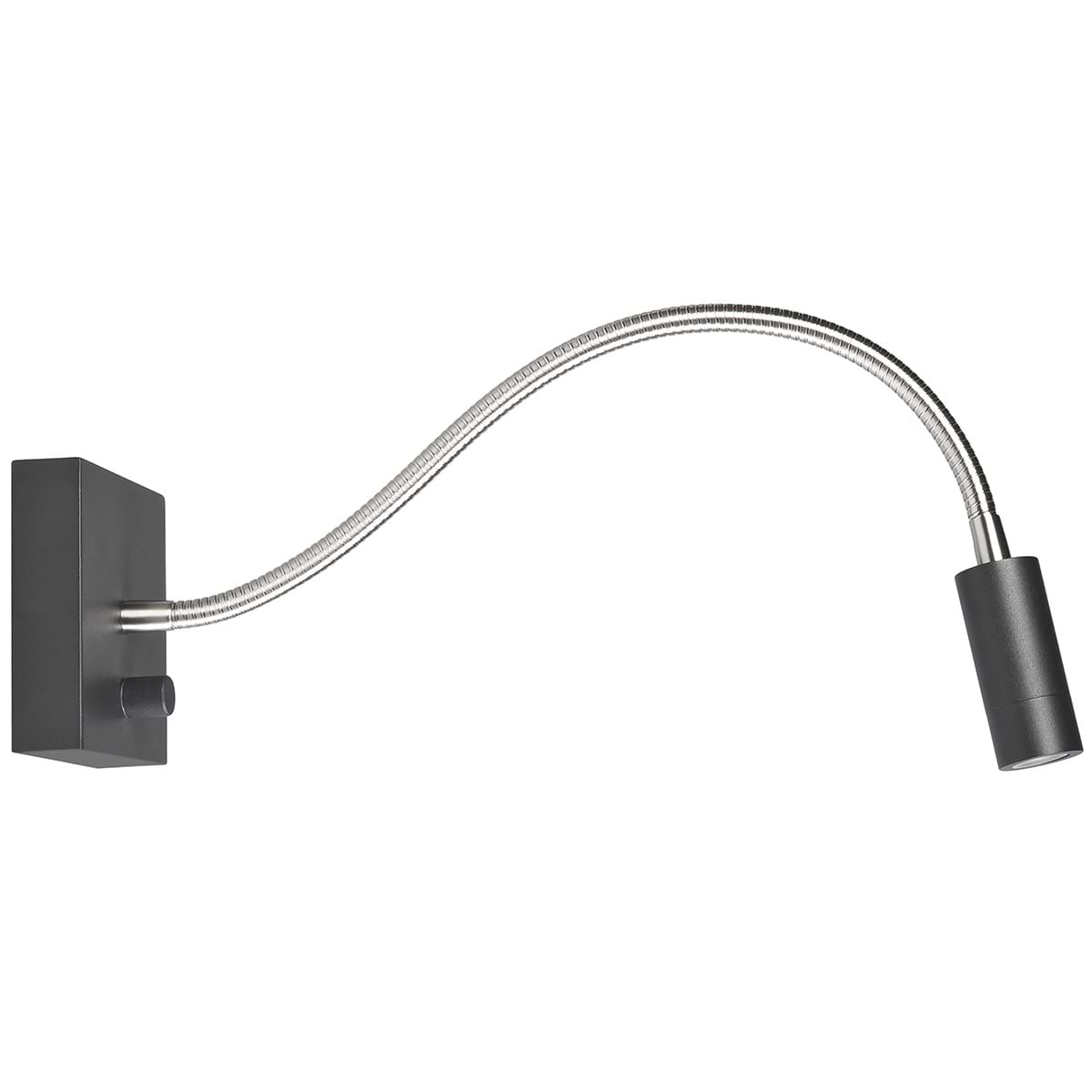 Wandlamp - leeslamp - bedlamp Blitz 3W 2700K LED Flex Zwart + dimmer - Serie Blitz - Wandlamp - High Light - W351901
