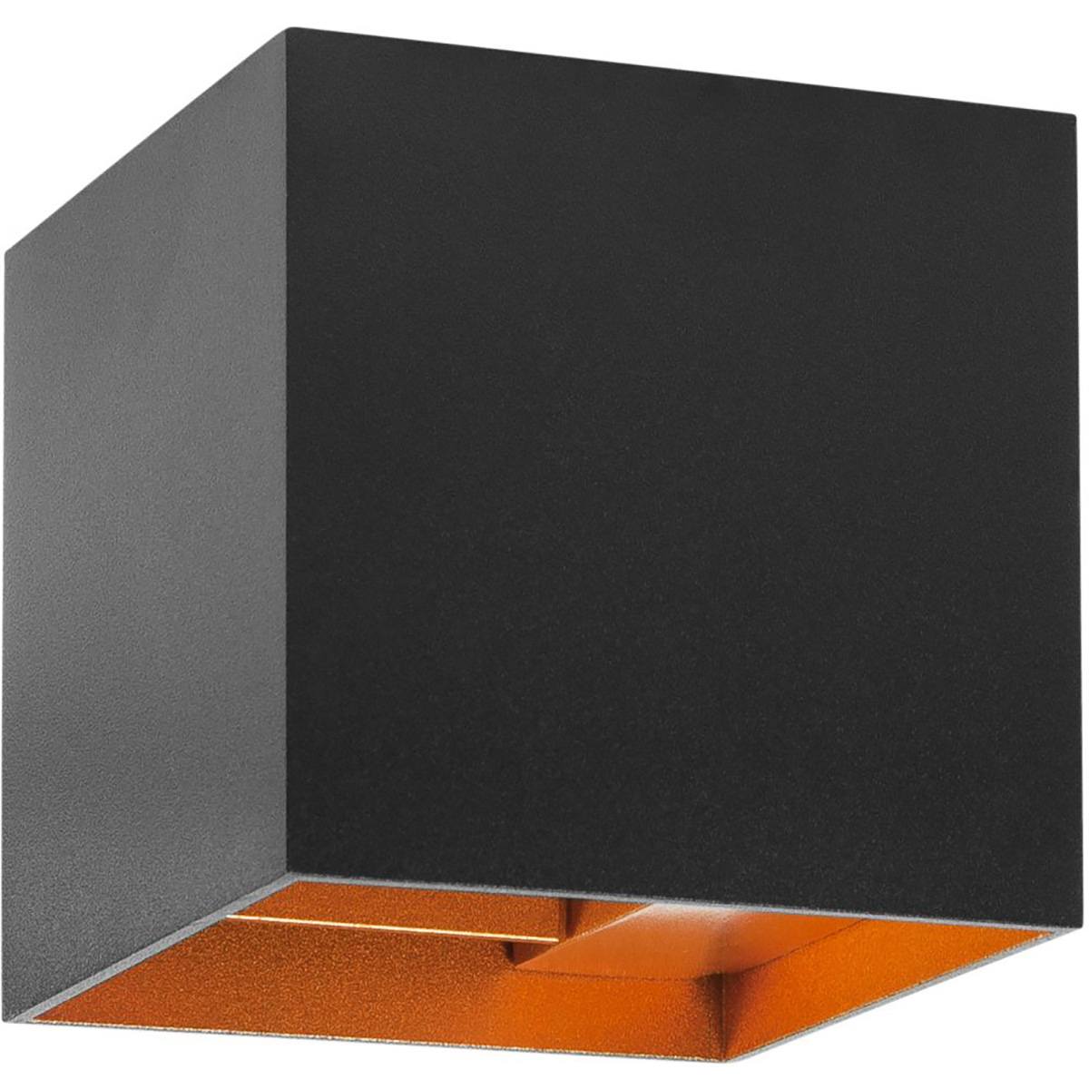 Wandlamp Square G9 LED mat zwart/goud - materiaal aluminium - Serie Square - Wandlamp - High Light - W361838