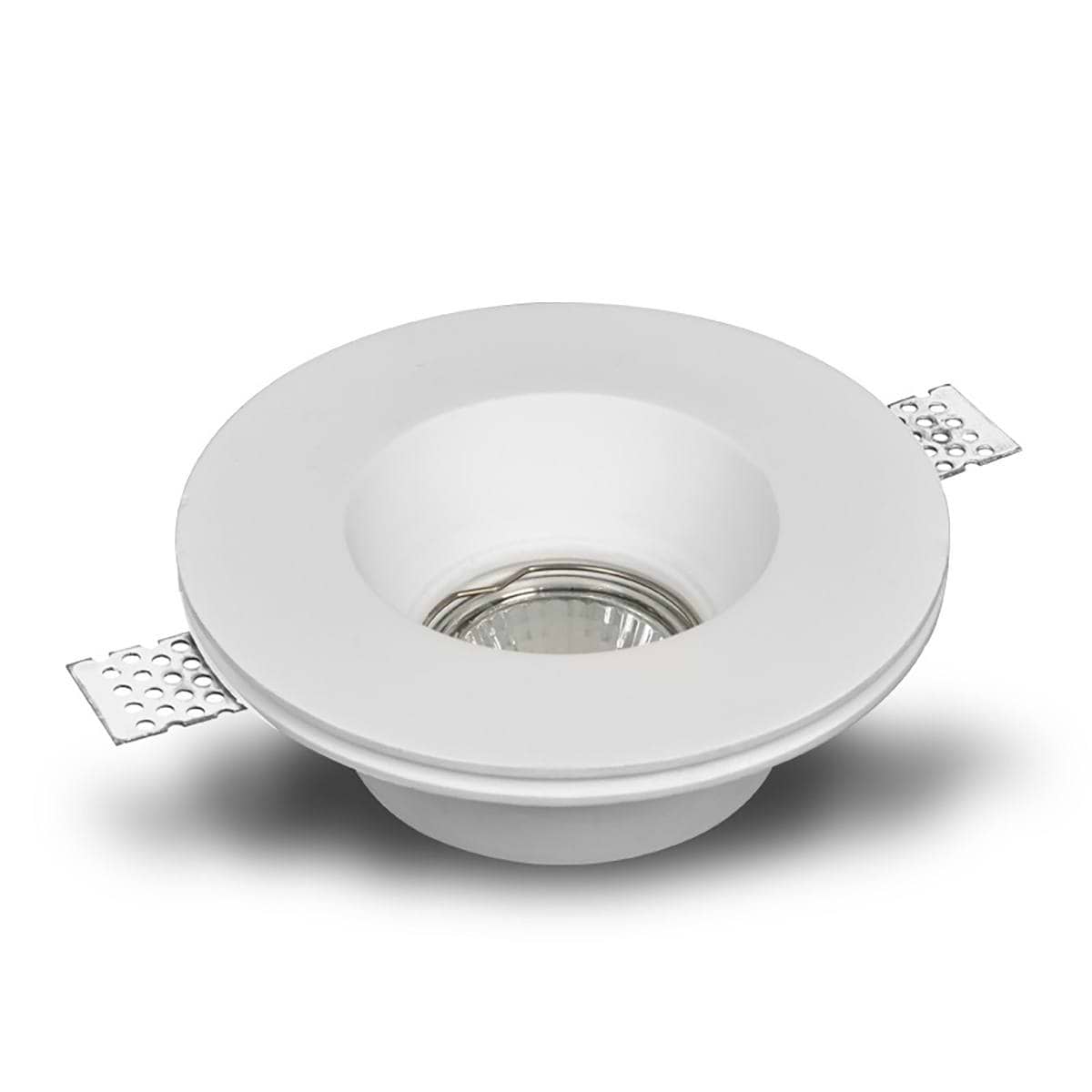 Gips inbouwspot - DL - gips rond "Vieira" Ø130x45mm exclusief GU10 - ART DELIGHT - DL 9130 WI