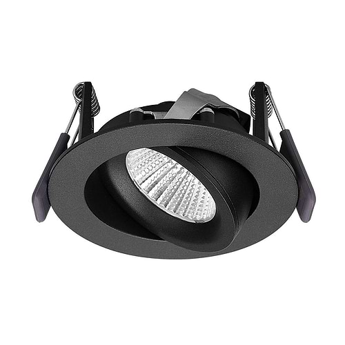 Inbouwspot badkamer en beschutte plaatsen buiten - DL - zwart rond kantelbaar LED 9W IP54 1800-3000K + driver - Kantelbaar: 30° en draaibaar: 360° - ART DELIGHT. Deze spot beschikt over een geïntegreerde LED lichtbrond die dimbaar is - Dim To Warm. De spot is inclusief driver THU-09C0210-H. De spot heeft een lage inbouwdiepte van 48 mm! - DL 4109 BL DTW