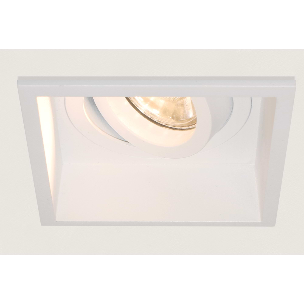 Inbouwspot - DL - wit vierkant verzonken "Rex" kantelbaar GU10 35W IP20 - ART DELIGHT - DL 881 WI