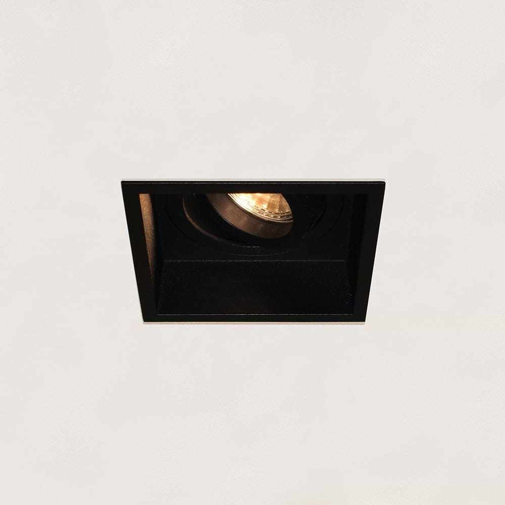Inbouwspot - DL - zwart vierkant verzonken "Rex" kantelbaar GU10 35W IP20 - ART DELIGHT - DL 881 ZW