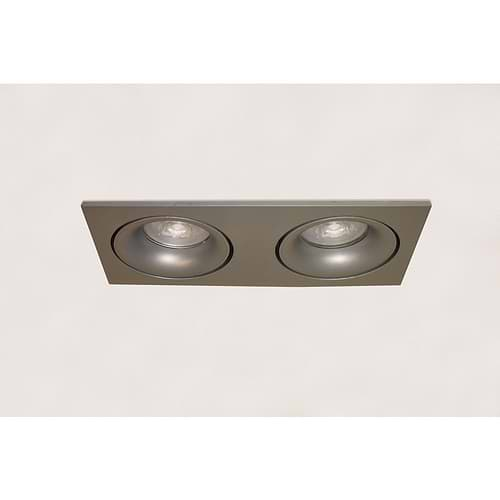 Inbouwspot - DL - 2-lichts grijs rechthoek "Alice" kantelbaar 2x GU10 35W IP20 - ART DELIGHT - DL 922 GR