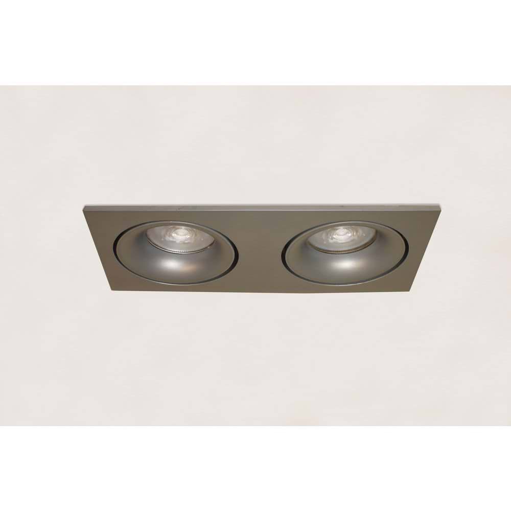 Inbouwspot - DL - 2-lichts grijs rechthoek "Alice" kantelbaar 2x GU10 35W IP20 - ART DELIGHT - DL 922 GR