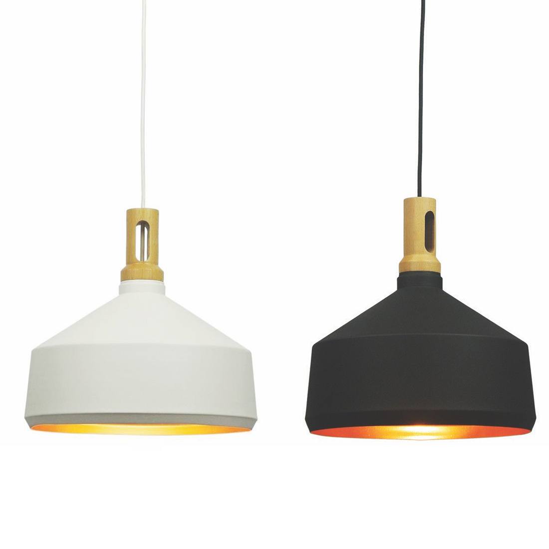 Hanglamp zwart/goud 1-lichts "Cornet-B" Ø36cm 23cm hoog E27 - ART DELIGHT - HL 1998 ZW
