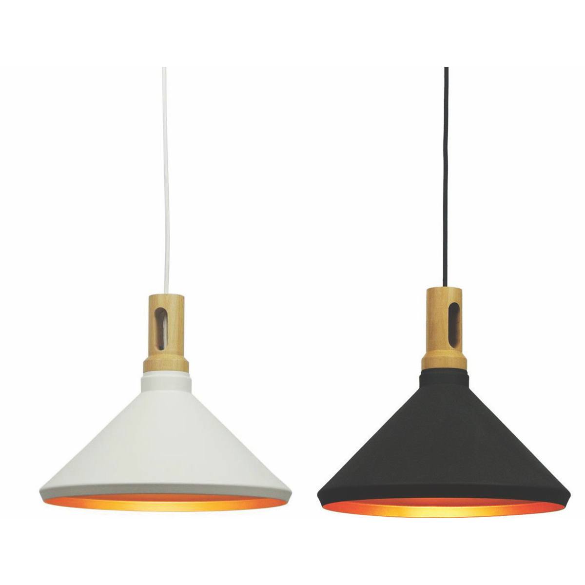 Hanglamp zwart/goud 1-lichts "Cornet-C" Ø41cm 20cm hoog E27 - ART DELIGHT - HL 1999 ZW