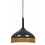 Hanglamp zwart/hout 1-lichts "Moondrop" Ø30cm 31cm hoog E27 - ART DELIGHT - HL 2002 ZW