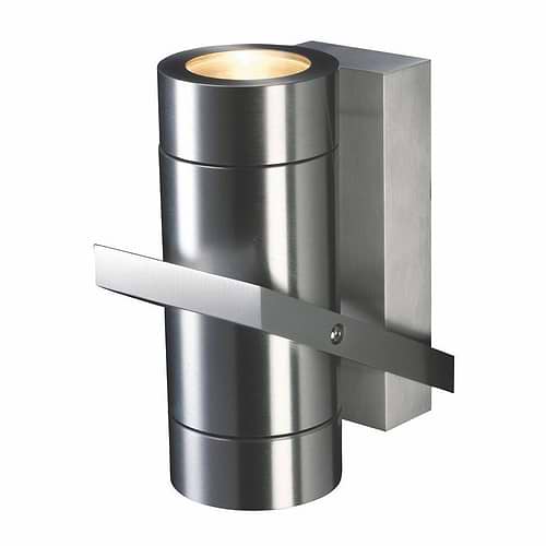 Buitenlamp - buiten wandlamp of badkamer wandlamp - wandspot up/down verlichting - IP54 - aluminium 2-lichts "Double" 16 -5cm - ART DELIGHT - WL DOUBLE ALU