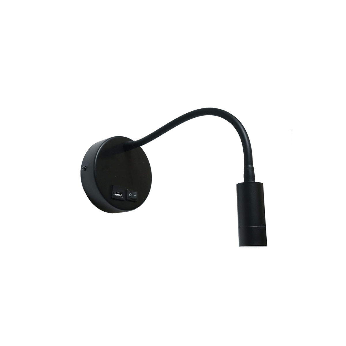 Wandlamp - bed leeslampje - zwart "Flex-USB" ø10cm 3W LED 3000K - ART DELIGHT - WL FLEX-USB ZW