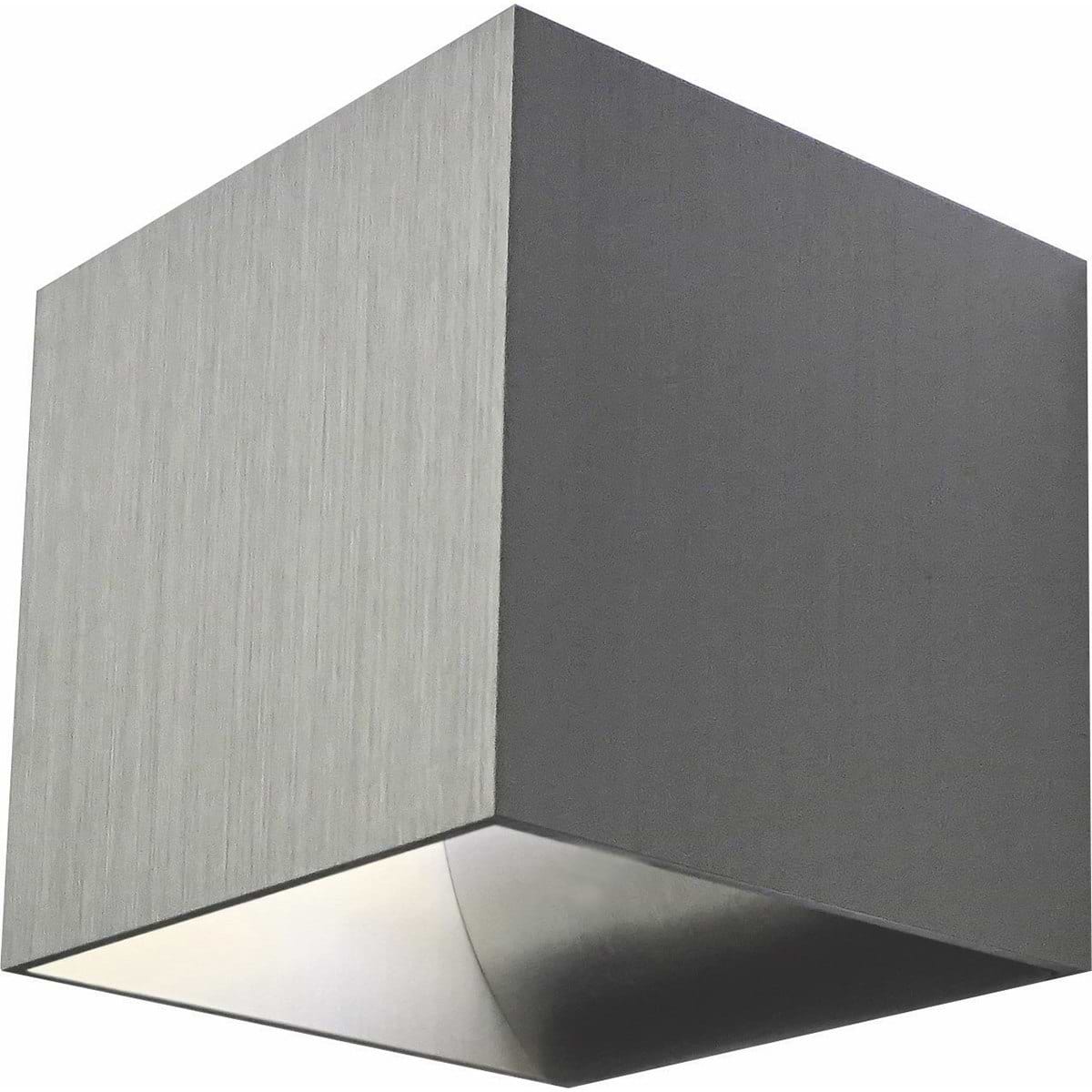 Wandlamp aluminium 1-lichts "Gymm" kubus 10x10x10cm - exclusief G9. ART DELIGHT. Prachtige vierkante wandlamp. Licht schijnt naar boven en naar beneden op de muur.  - WL GYMM ALU