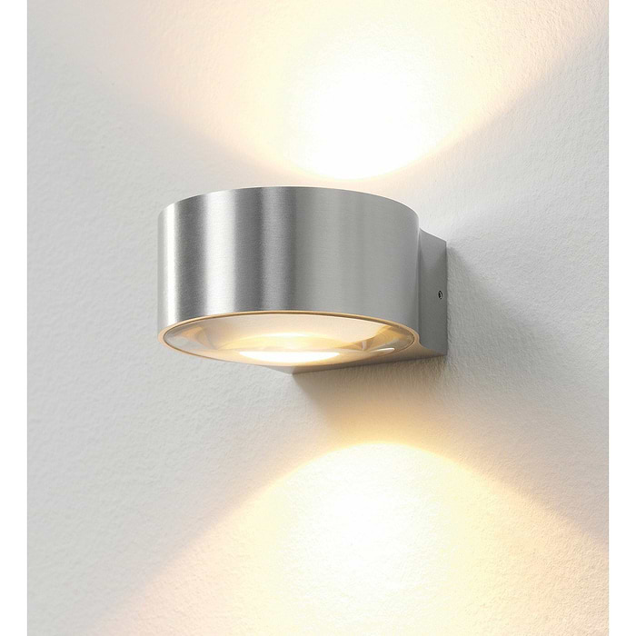 Badkamer wandlamp - buitenlamp - muurlamp - aluminium "Hudson" Ø11cm IP54 dimbaar LED 2x4W 2700K 2x360lm - ART DELIGHT - WL HUDSON ALU