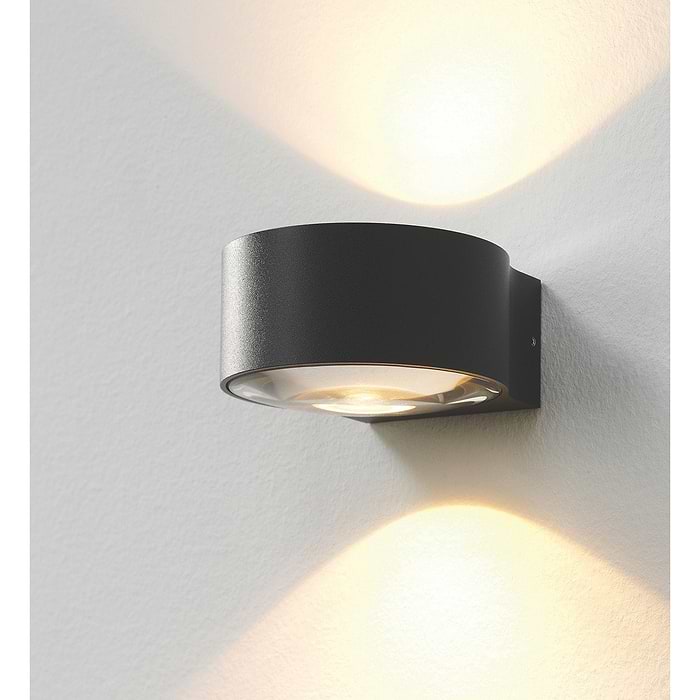 Badkamer wandlamp - buitenlamp - muurlamp - antraciet "Hudson" Ø11cm IP54 dimb LED 2x4W 2700K 2x360lm - ART DELIGHT - WL HUDSON AN