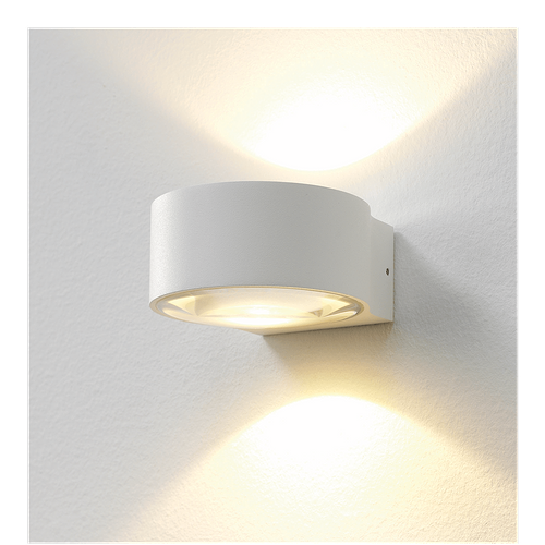 Badkamer wandlamp - buitenlamp - muurlamp - wit "Hudson" Ø11cm IP54 dimbaar LED 2x4W 2700K 2x360lm - ART DELIGHT - WL HUDSON WI