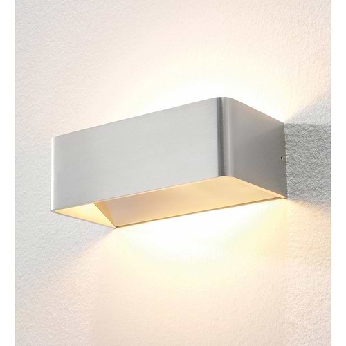 Wandlamp aluminium 2-lichts "Mainz" 20 cm breed - LED 2x3W 2700K 2x270lm - ART DELIGHT. Licht schijnt naar boven en naar beneden. Inclusief driver GLP08WTR350-P. - WL MAINZ ALU