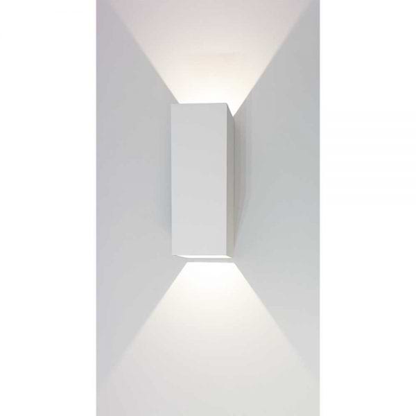 Buiten wandlamp - badkamer wandlamp - up&down verlichting - wit "Vegas" 8x8x25cm IP65 dimbaar LED 2x4W 2700K 2x360lm - ART DELIGHT - WL VEGAS250 WI
