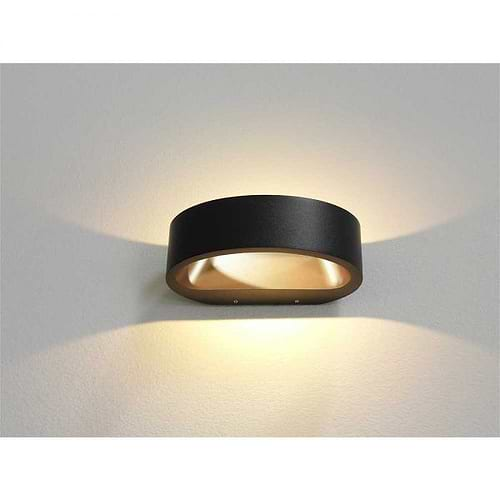 Badkamer of buiten wandlamp zwart/goud 1-lichts "Sharp" 19cm breedte - IP54 LED 7 -2W 2700K 830lm - ART DELIGHT - WL SHARP ZW-GO