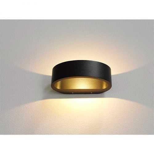 Badkamer of buiten wandlamp zwart 1-lichts "Sharp" 19cm breedte - IP54 LED 7 -2W 2700K 830lm - ART DELIGHT - WL SHARP ZW