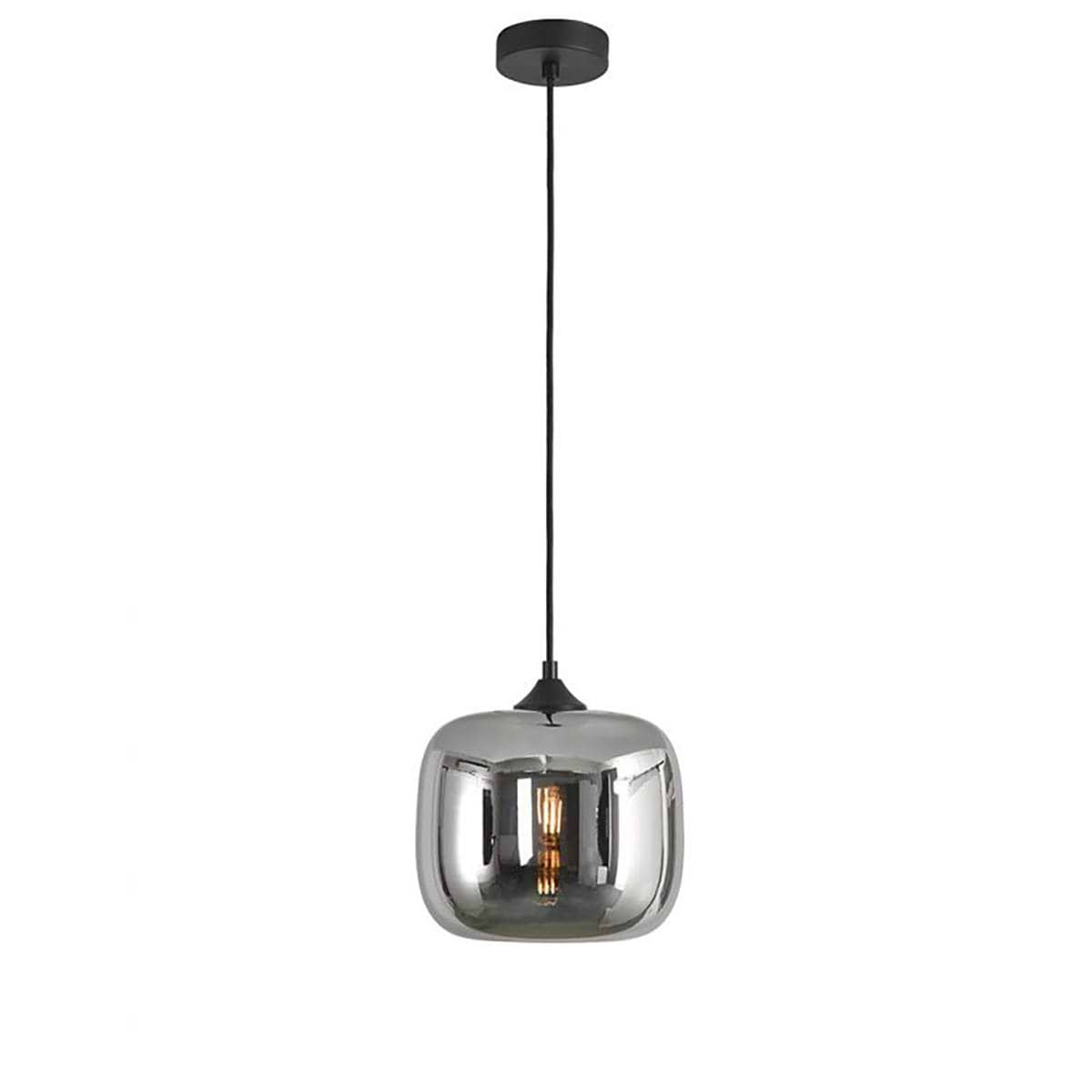 Hanglamp smoke 1-lichts "Preston" Ø24cm smoke/glas E27 - ART DELIGHT