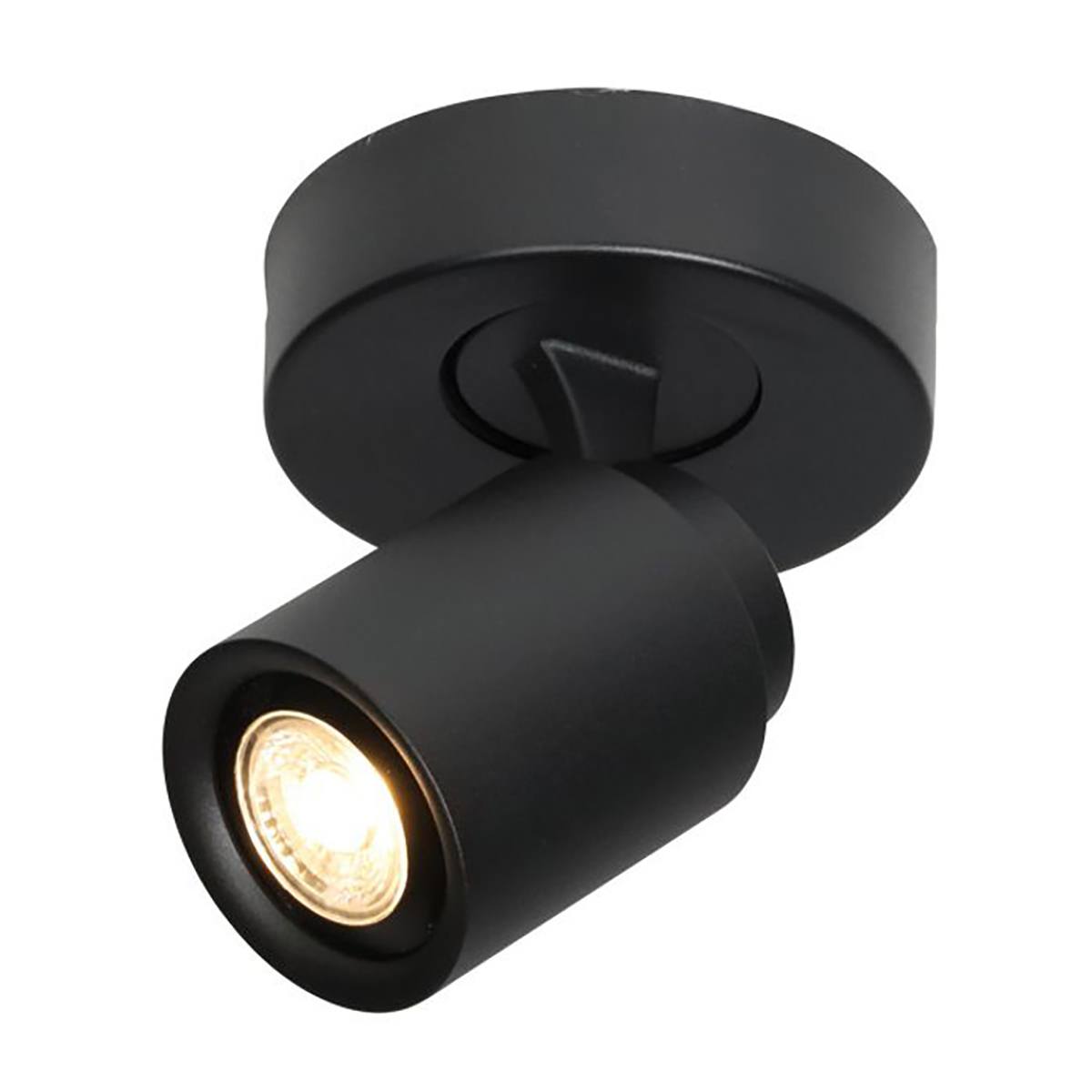 Opbouwspot Razza zwart 14cm 1-lichts FREELIGHT - PL1501Z