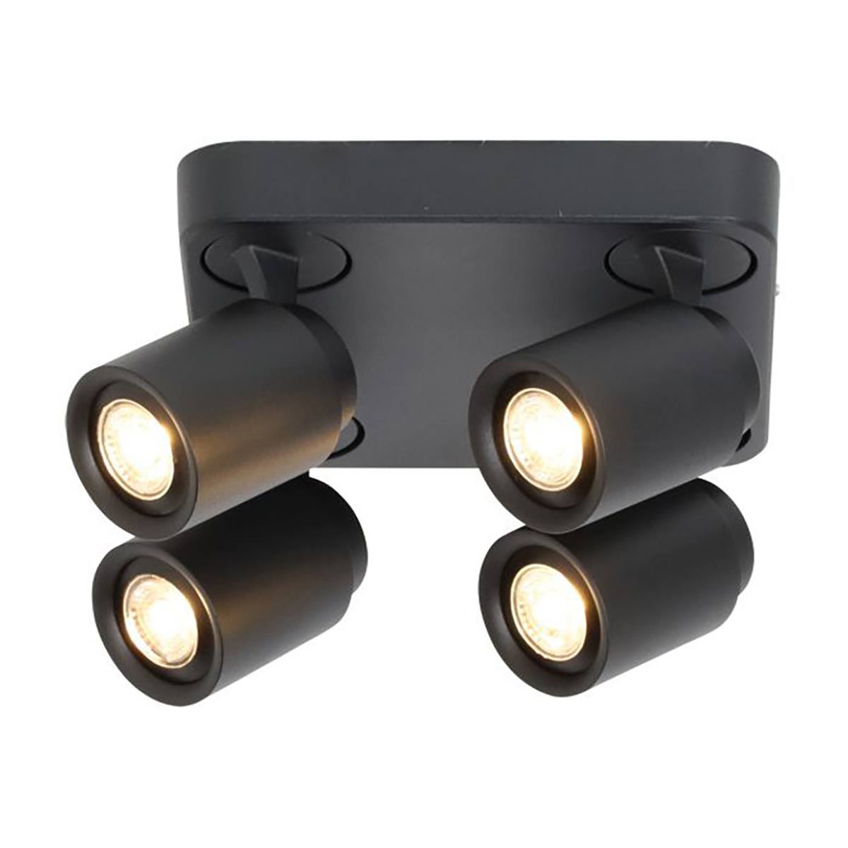 Opbouwspot Razza zwart 20cm 4-lichts FREELIGHT - PL1544Z