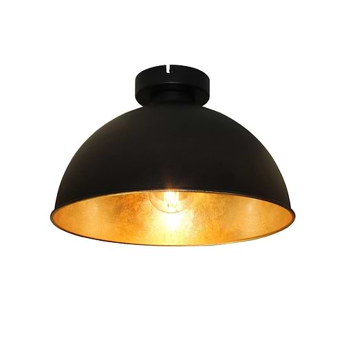 Plafondlamp 1xE27 zwart/goud craquelé - met easy connector / 110097 - ART DELIGHT