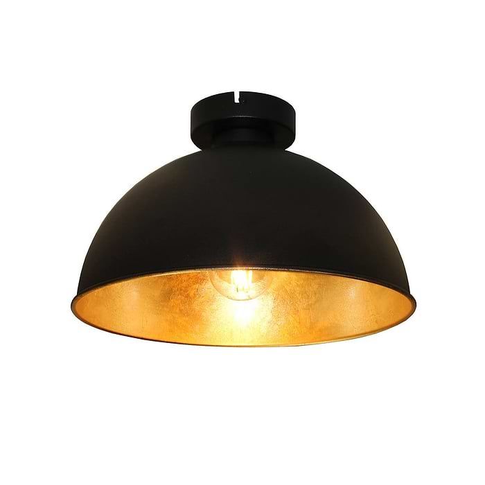 Plafondlamp 1xE27 zwart/goud craquelé - met easy connector / 110097 - ART DELIGHT