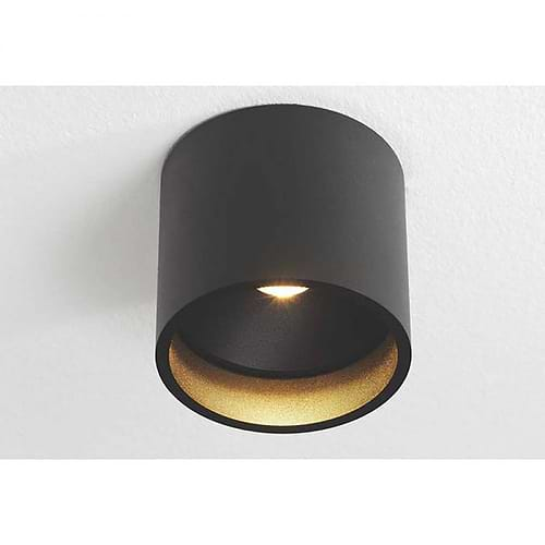 Plafondlamp en opbouwspot zwart "Ormond" LED 7W 2700K 805lm IP54 dimbaar - ART DELIGHT