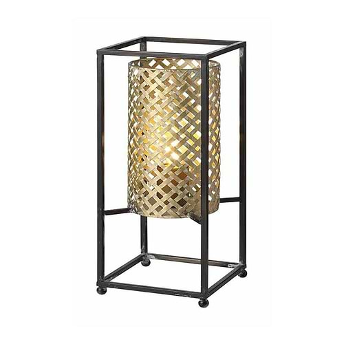 Tafellamp Petrolio zwart en goud hoogte 37cm 1-lichts FREELIGHT - T9237G