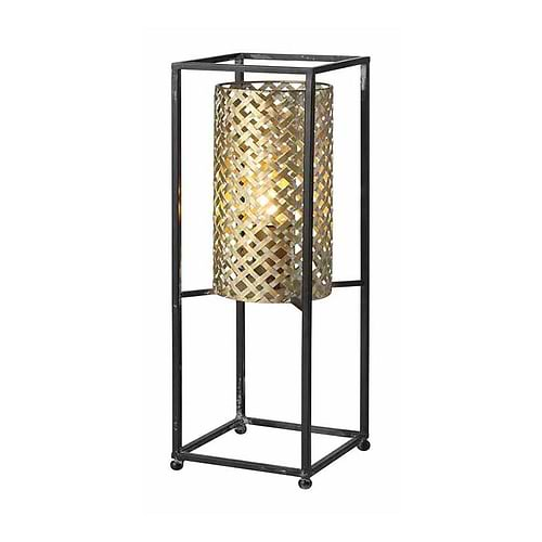 Tafellamp Petrolio zwart en goud hoogte 47cm 1-lichts FREELIGHT - T9247G