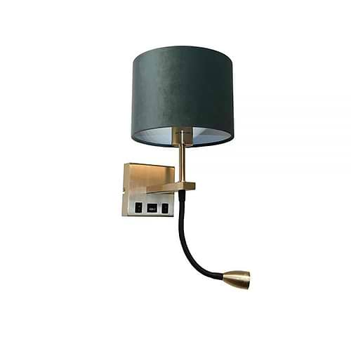 Wandlamp mat goud 3W flex "Quad" USB exclusief kap - ART DELIGHT